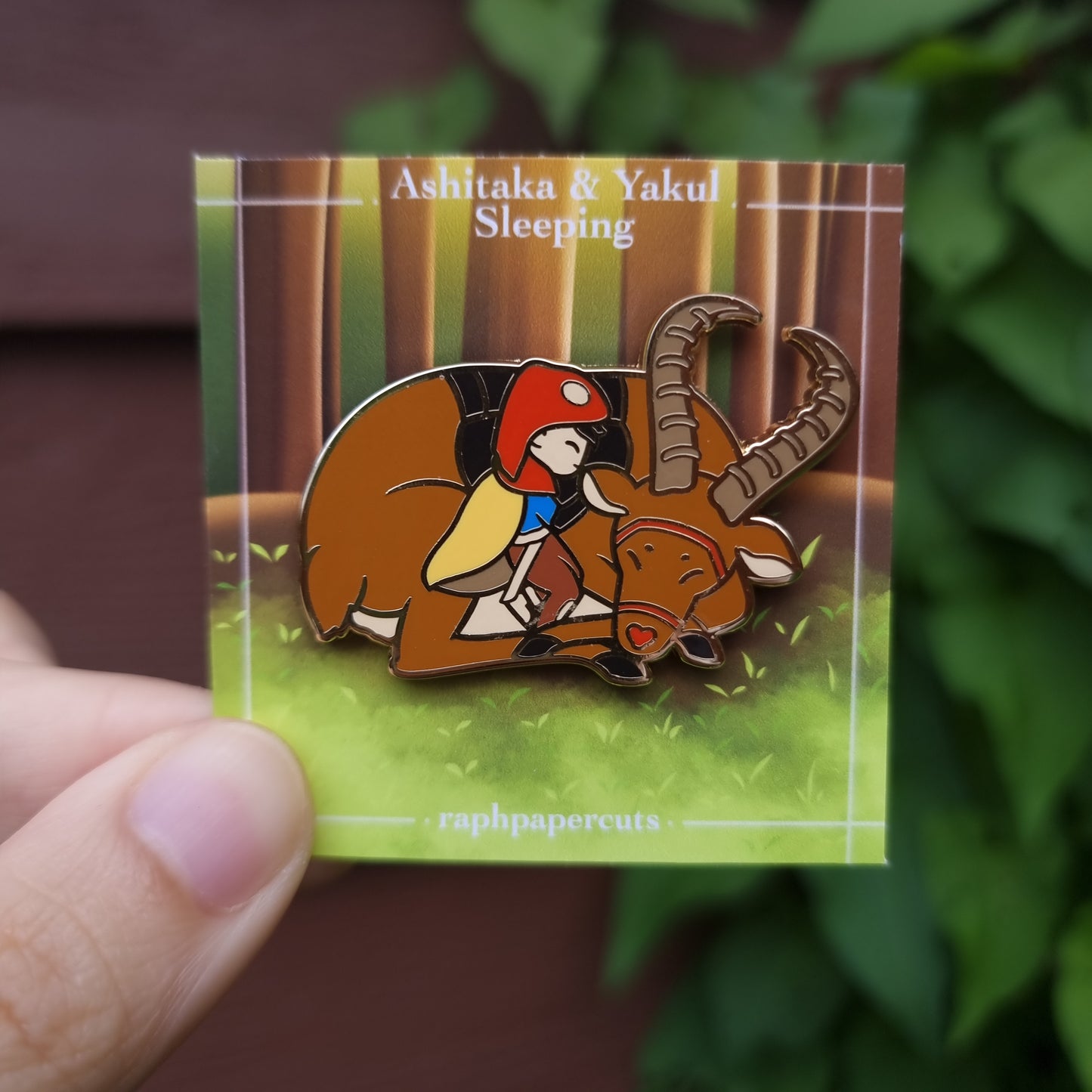 Ashitaka & Yakul Sleeping Enamel Pin