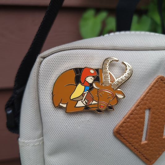 Ashitaka & Yakul Sleeping Enamel Pin