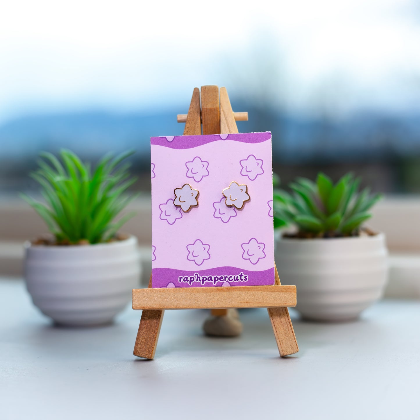 Konpeito Star Purple Earrings