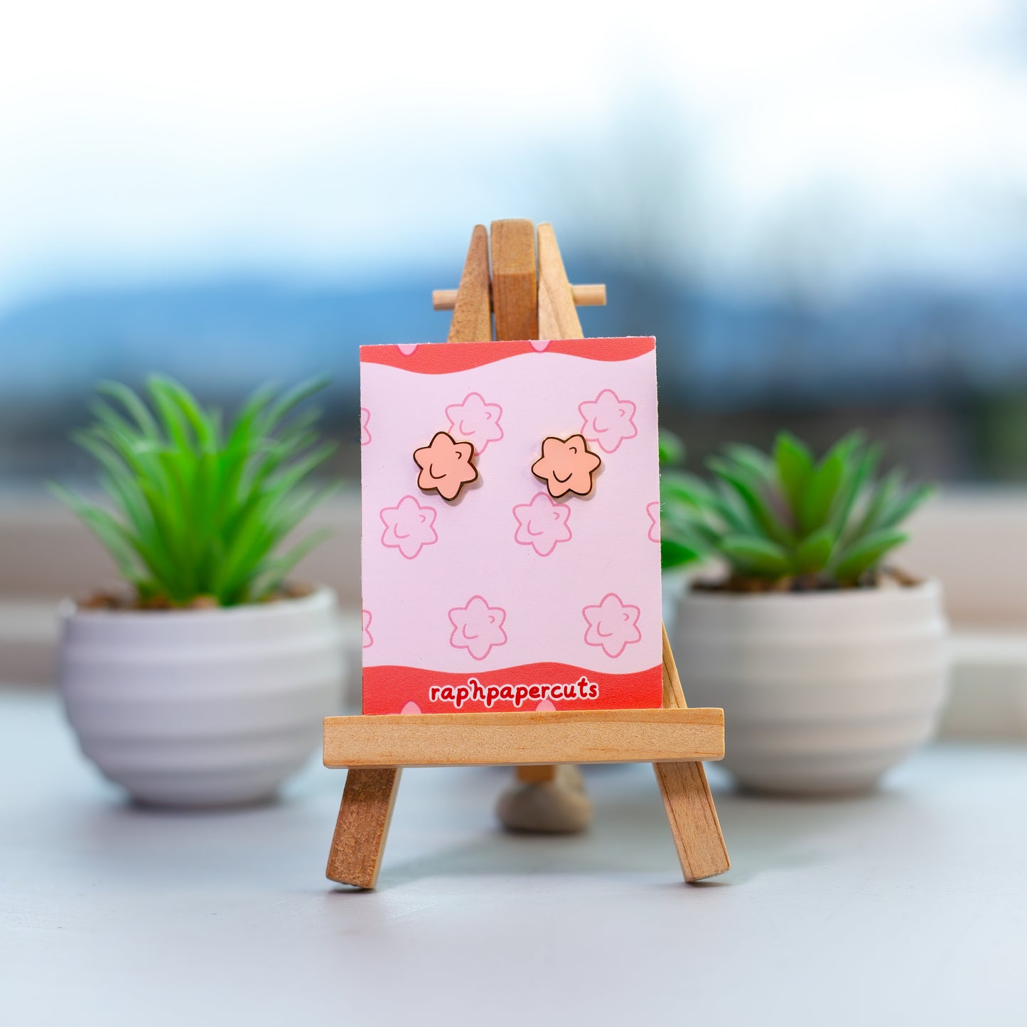Konpeito Star Pink Earrings