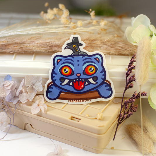 Cat and Bird Sticker