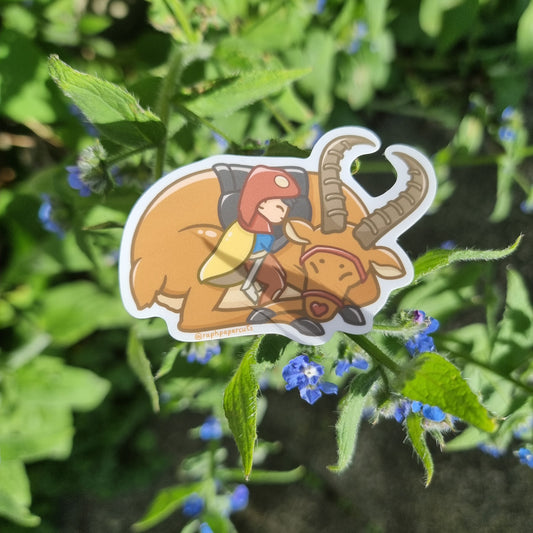 Ashitaka & Yakul Sleeping Sticker